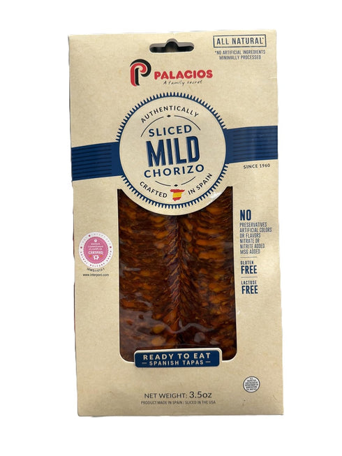 Palacios Authentic Spanish Chorizo Sliced Imported from Spain. Mild 3.5 OZ by