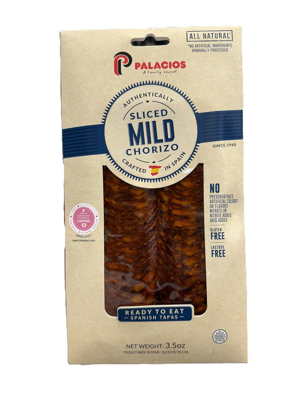 Palacios Authentic Spanish Chorizo Sliced Imported from Spain. Mild 3.5 OZ by