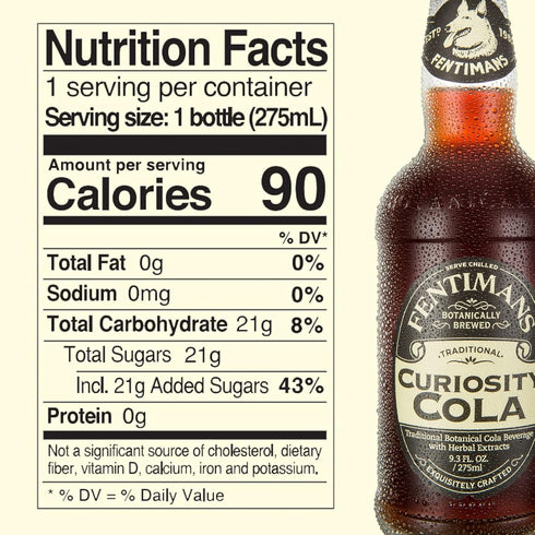 9.3 Oz (Pack 4) Fentimans Sparkling Curiosity Cola - Healthy Soda, All Natural Craft Soda Pop, Perfect Mixer, Natural