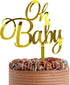 Baby Shower Cake Topper, Larger Size Acrylic Mirror Gold “OH BABY” Sign for New Baby Party Decorations