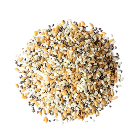 Omega-3 5 3 Food to Live Organic Seeds Mix with Flax, Chia and Sesame, Pounds Non-GMO Whole Seeds, Raw, Kosher, Vegan.