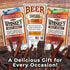 BeerJerky 3-Packs, WhiskeyJerky.com, Beef Jerky and Sausage Sticks Marinated in Whiskey, Variety Jerky Gifts for men
