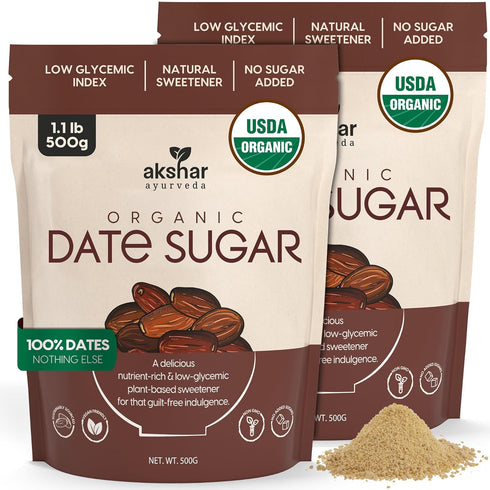 akshar ayurveda - Organic Date Sugar, Raw Organic Sugar Alternative for Baking