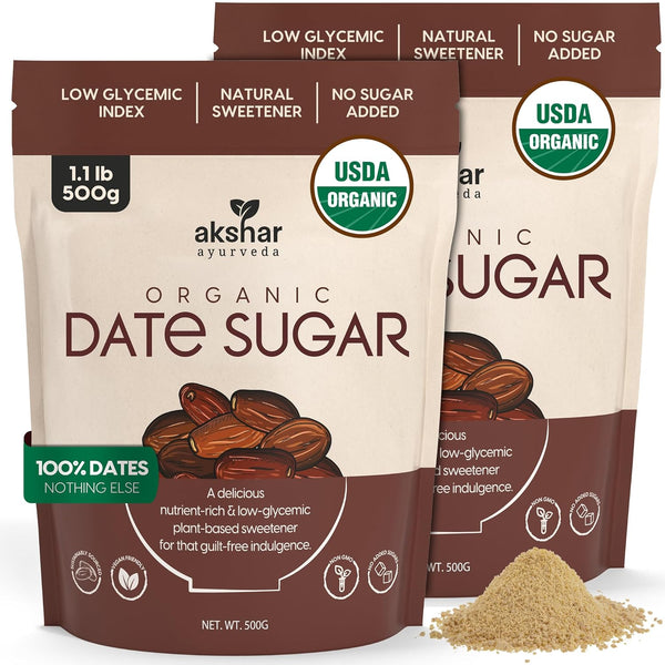 akshar ayurveda - Organic Date Sugar, Raw Organic Sugar Alternative for Baking