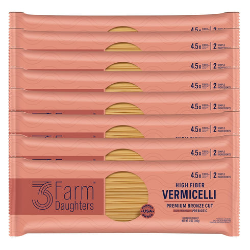 Three Farm Daughters High Fiber Pasta Vermicelli Pack, Irresistible, Low GI, Non