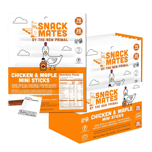 The New Primal Snack Mates Chicken & Maple Sticks, Gluten Free Healthy