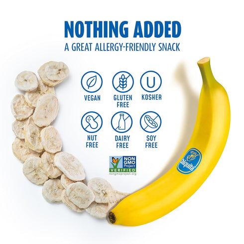 0.59 Oz (Pack 24), 100% Brothers All Natural Freeze Dried Fruit Crisps, Banana, of Made with Fruit, Gluten Free, Soy