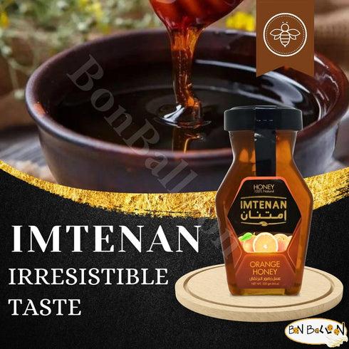 bonballoon (1 Pack 8.82 oz 250 Brilliant Imtenan Honey Orange Natural Bee Honey Egyptian Pure Fresh Syrup Premium Egypt