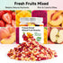 WJDDMGO 4.23oz (120g) Freeze Dried Fruit Mixed Snacks - Crunchy Tropical Dehydrated Fruit Mix with Strawberries Apple