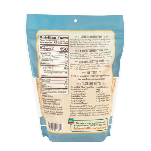 18-Ounce (Pack 4) Bob's Red Mill Cereal Oat Bran