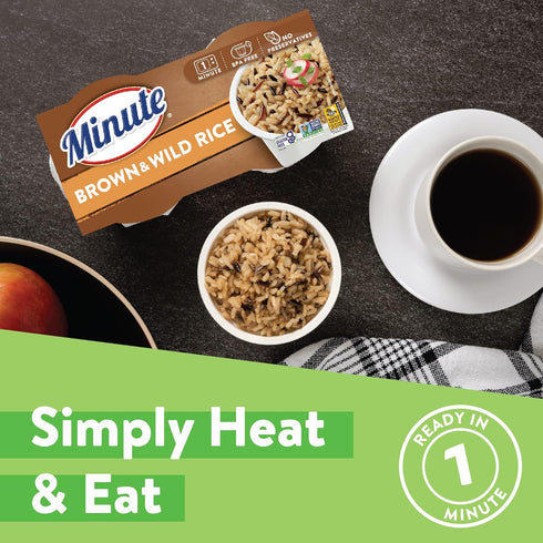 8.8-Ounce (Pack 8) Minute Ready-to-Serve Brown and Wild Rice, Microwavable Rice Cups, Cups