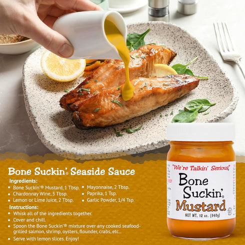 (12 oz, Bone Suckin' Mustard, World Champion Flavor, Made in the USA, Non-GMO, Gluten-Free, Kosher and has No High
