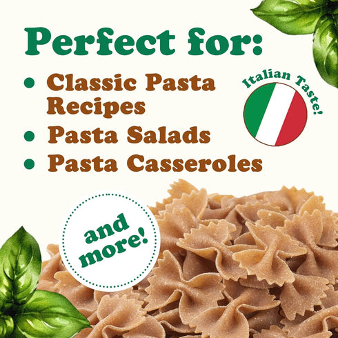 1.1 lb (Pack 4) Food to Live - Organic Farro Farfalle Pasta, of - Italian Whole Wheat and Non-GMO Bow-tie Pasta, Single