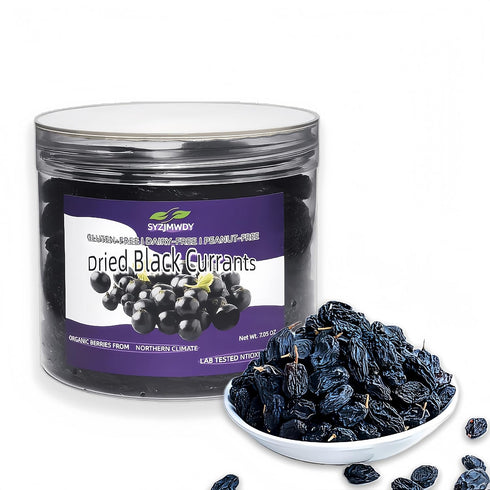SYZJMWDY Dehydrated Dried Blackcurrants - Large-sized Black currants, No Added Sweeteners | Resealable