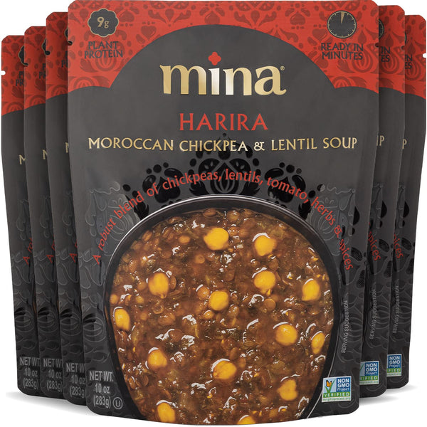 Mina Harira, Moroccan Chickpea & Lentil Soup, Ready to Eat Meals,10 oz