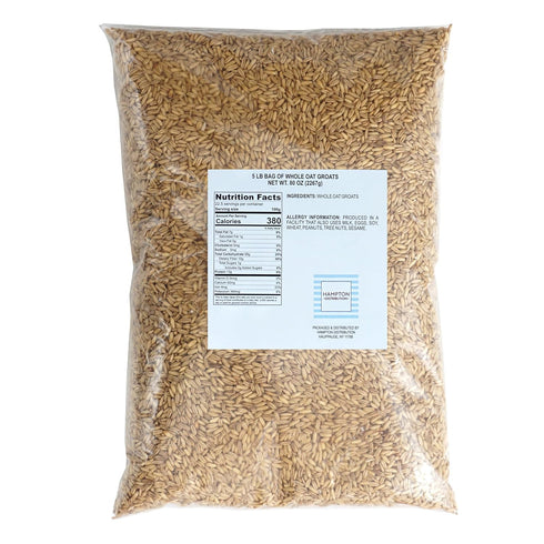 5 Whole Oat Groats, Pound Bulk Bag, Oatmeal, Breakfast, Hampton Distribution