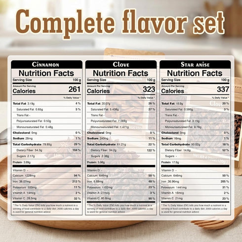 Nahasahr Set 3 Pack 12.7oz Cinnamon Sticks, Star Anise & Whole Cloves Spice All Natural Whole Spices, No Preservatives