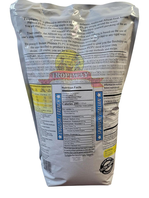 Tropiway 10 LBS (160 Instant Plantain Fufu Bag ounces)