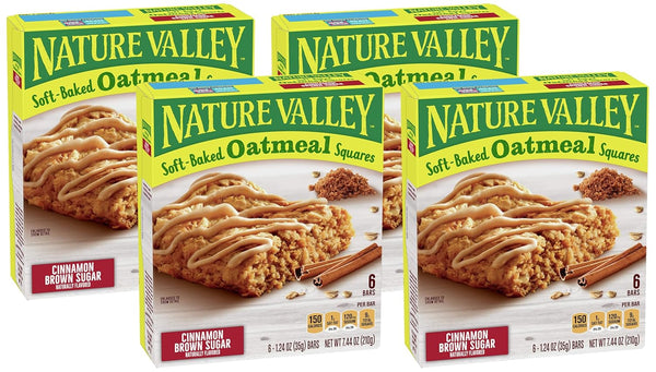Nature Valley Soft-Baked Oatmeal Squares, Cinnamon Brown Sugar, 7.44 OZ, 6 ct