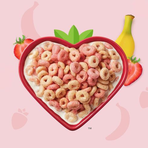 14.9 OZ (Pack 2) Cheerios Strawberry Banana Cheerios Heart Healthy Cereal, Gluten Free Cereal With Whole Grain Oats