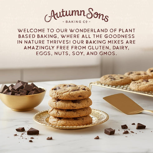 9 8.9 oz (Pack 3) Autumn Sons Baking Co. Gluten Free Pumpkin Chocolate Chunk Cookie Mix. Limited Edition Pumpkin Spice