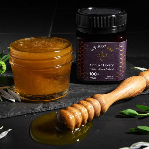 100+(UMF 6+) 100% 250g 8.8oz We Just Bee Raw Manuka Honey Monofloral MGO | Premium New Zealand Manuka Grade | Pure Raw