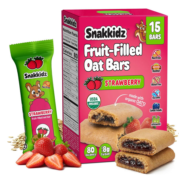 Snakkidz Fruit Filled Oat Bar Minis, Great for Lunchboxes & On the