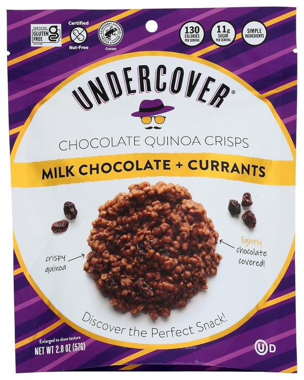 Undercover Chocolate Quinoa Crisps - Milk Chocolate + Currants Quinoa Crisps |