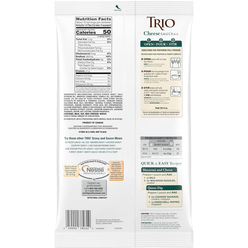 Trio Cheese Sauce Mix, Mac and Cheese, Pretzel Cheese Dip, Rich and Velvety, 32 oz Bag