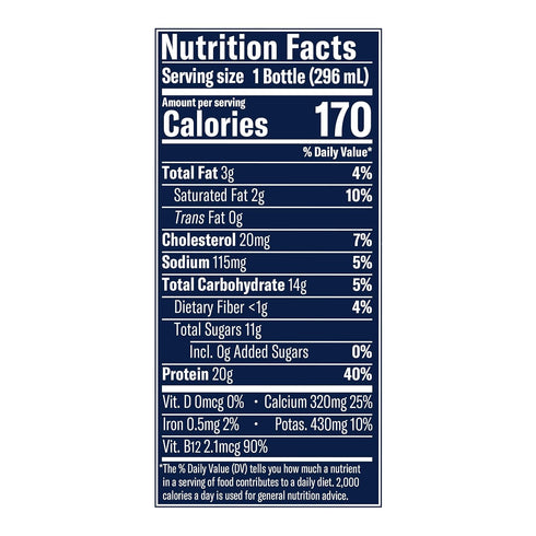 20g 10 oz Chobani Lowfat Greek Yogurt Drink Peaches & Cream fl