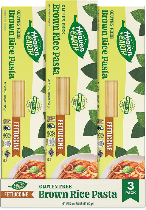 Heaven & Earth Gluten Free Brown Rice Pasta Fetuccinni, 12oz (3 Pack)