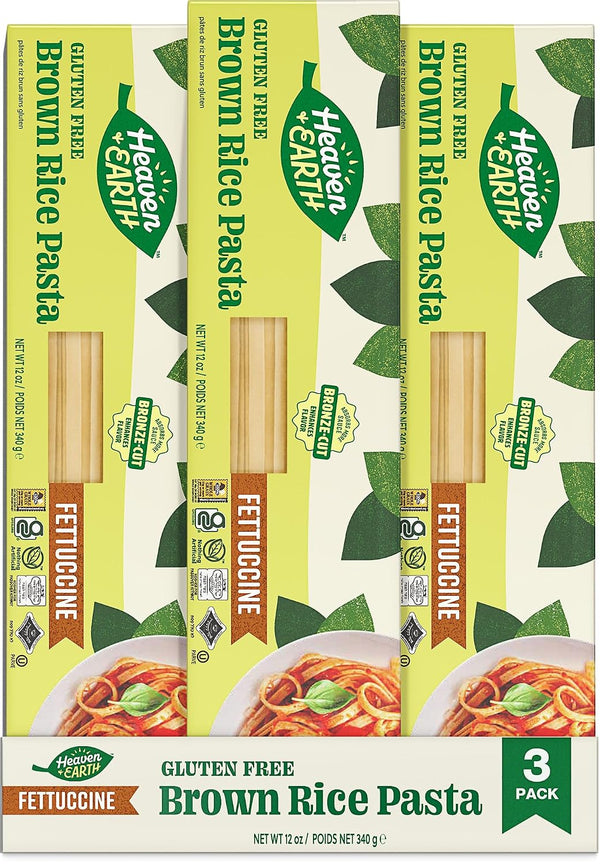 Heaven & Earth Gluten Free Brown Rice Pasta Fetuccinni, 12oz (3 Pack)