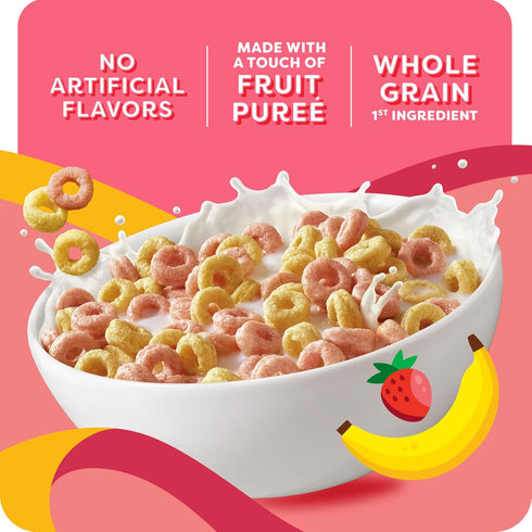 12.7oz (1 Kashi Breakfast Cereal, Whole Grain, Vegan, Strawberry Banana Smoothie Loops, Box Box)