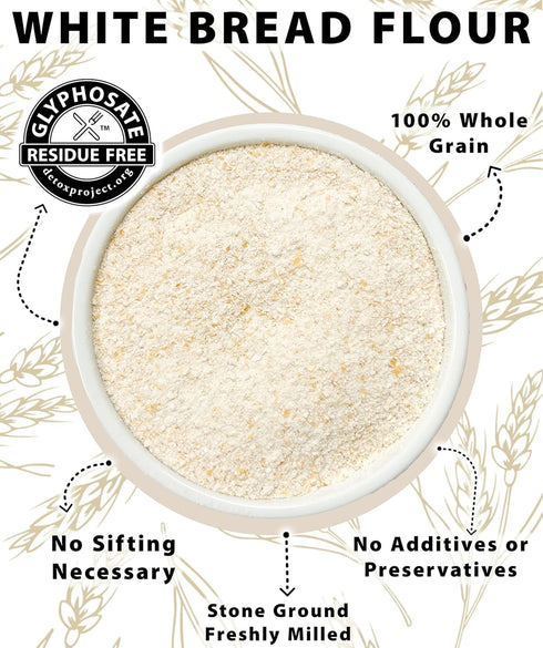 3 LBS 100% Palouse Brand Certified Glyphosate Residue Free Bread Flour | | Whole Grain | Stone Ground | Non-GMO |