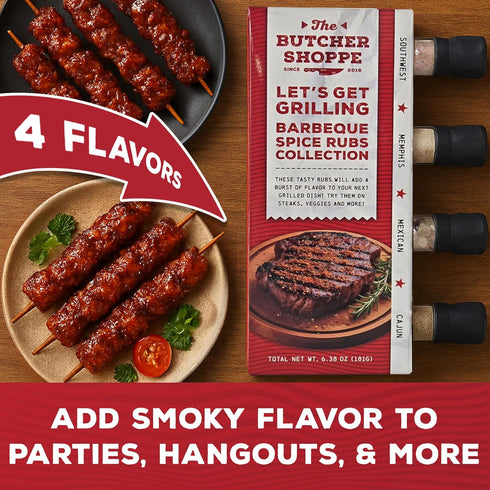 Butcher Shoppe BBQ Rubs Collection Premium spices and seasonings Gift Box | All-Purpose bbq rub, steak seasoning