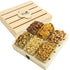 6-Compartment Honey Roasted Mixed Nuts Gift Basket Pecans, Walnuts, Cashews & Peanuts and Pretzel in Mini Bags, Wooden