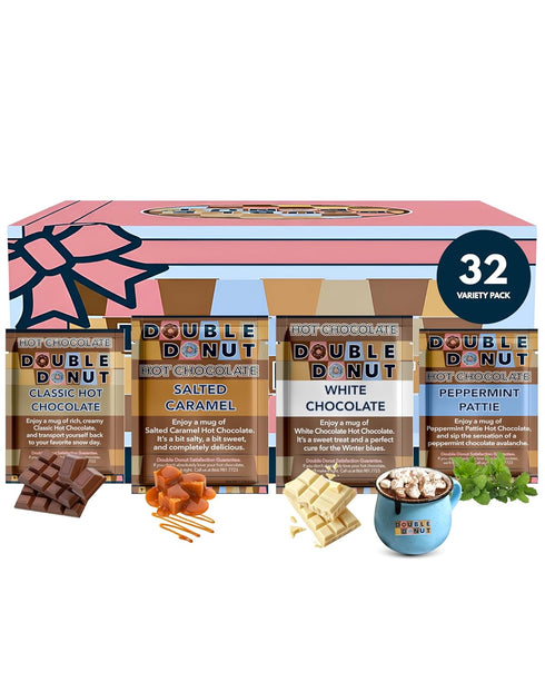 Gourmet Hot Cocoa Mix Variety Pack - 32 Count, Including Classic, White
