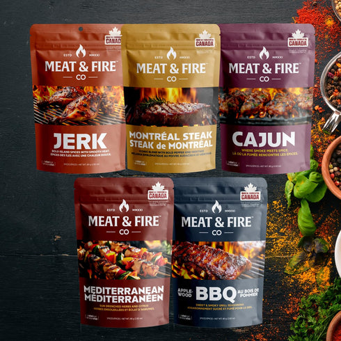 Urbani Set 5 BBQ Rubs & Seasonings Gift for Men Gourmet Grilling & Smoking Spices in Gold Foil Gift Box, Meat & Fire