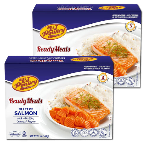 KJ Poultry Kosher Ready Meals - Salmon Fillet Fish, Parve MRE Meal