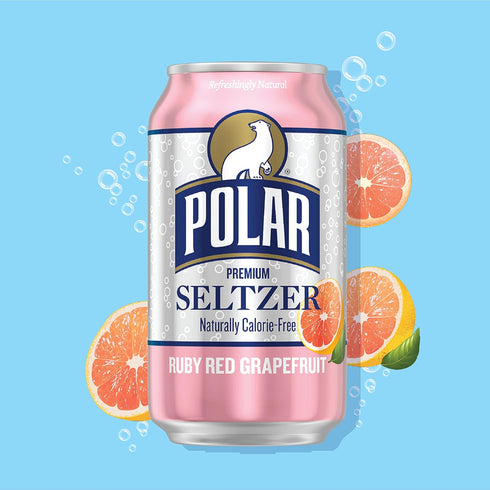 12 oz 24 pack Polar Seltzer Water Ruby Red Grapefruit, fl cans