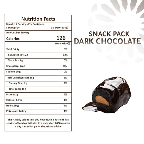 Nakheel Alya 16 Dark Chocolate Almond Stuffed Dates, Pieces Gourmet Healthy Snack, Gluten-Free