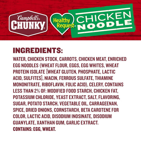 16.1 oz (Pack 16) Campbell's Chunky Healthy Request Chicken Noodle Soup, Can