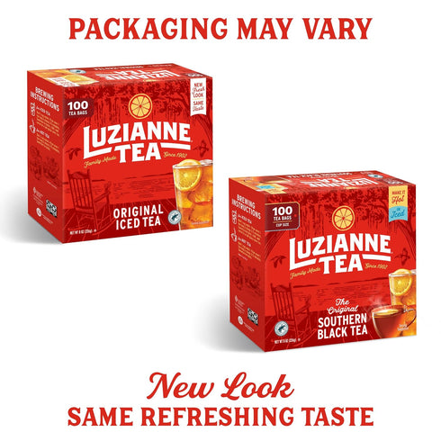 100ct (Pack 4) Luzianne Unsweetened Iced Tea Bags, Family Size, Box