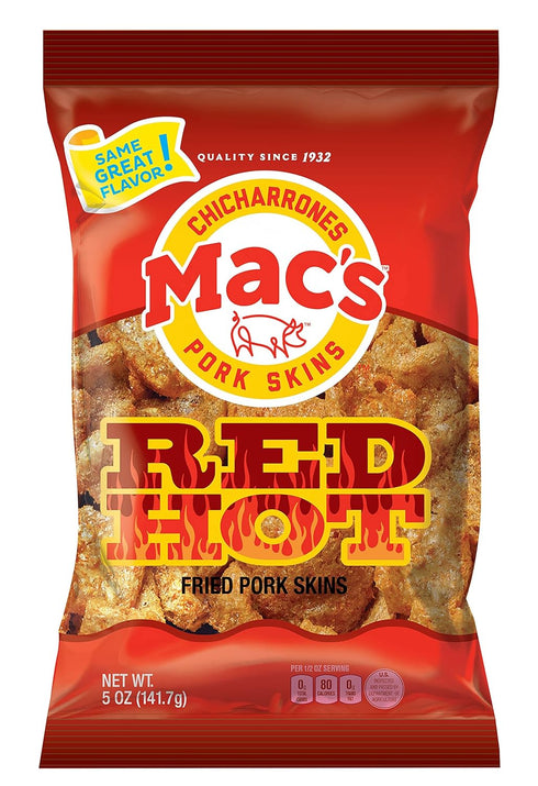 5 OZ (Pack 4) Mac's Red Hot Pork Skins
