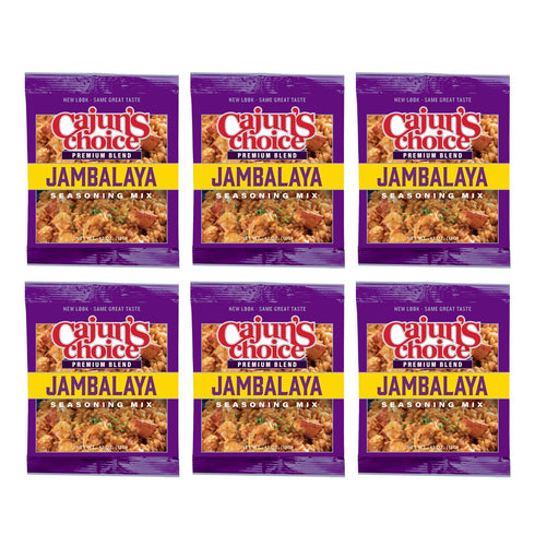 0.42 oz Packets, Pack 6, Cajun's Choice Jambalaya Seasoning Mix - of Gluten-Free, No MSG, Authentic Louisiana Creole