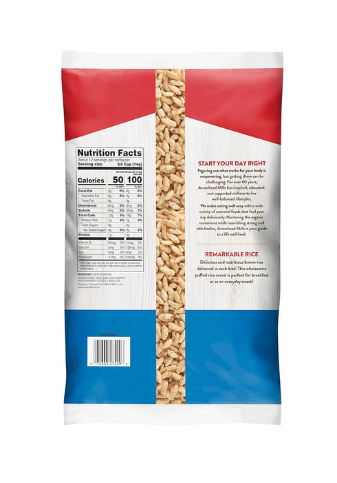 6 oz 6oz), Pack 1 Arrowhead Mills Puffed Cereal, (Puffed Rice