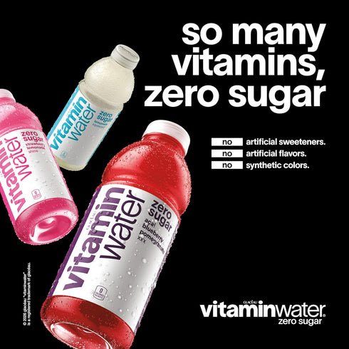 20 oz. 12 pack vitaminwater Zero Sugar Pineapple Passionfruit Re-hydrate Nutrient Enhanced Water Bev.