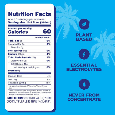 C2O 10.5 OZ (8 Pack) Original Coconut Water, FL