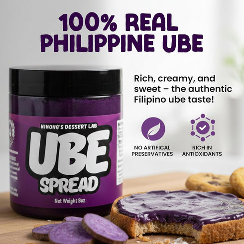 Ninongs Dessert Lab 100% (9.5 oz Ninong's Dessert Lab Ube Spread - Filipino Sweet Jam Made with Real Ube, Jam