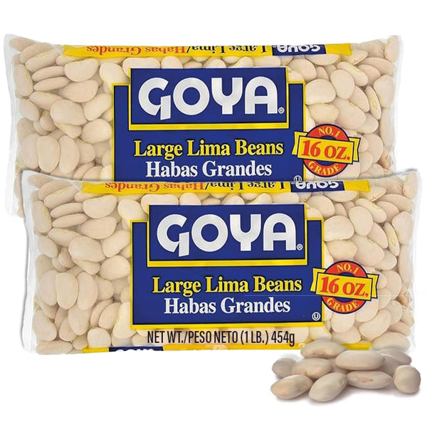 Large Lima Beans by Goya, Butter Beans, Whole Dried Beans, Gigante Beans,